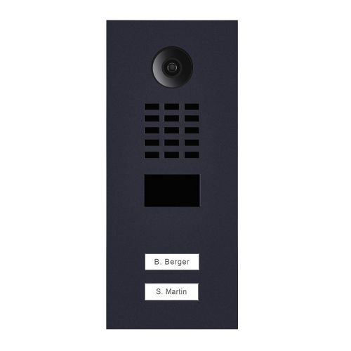 Portier vidéo IP multi-utilisateurs - 2 sonnettes - Doorbird D2102V - Noir